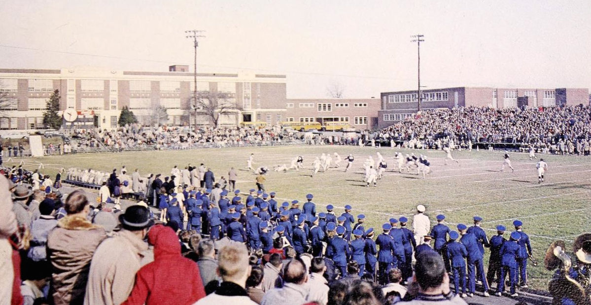 The 1958 Washington-Lee High School vs. George Washington High School game for the Old Oaken Bucket, played on Thanksgiving day