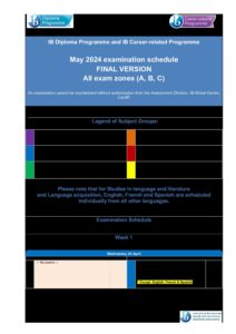 Exam schedule May 2024