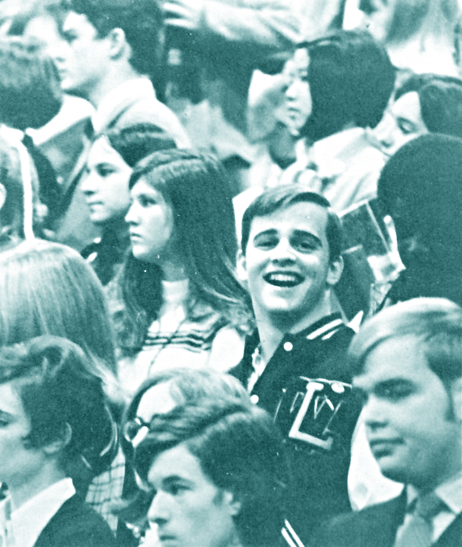 Washington-Lee High School pep rally in the Campbell Gymnasium in 1970