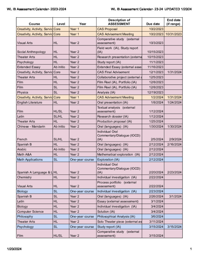 WL IB Assessment Calendar 20232024 UPDATE 1.20.24 Washington